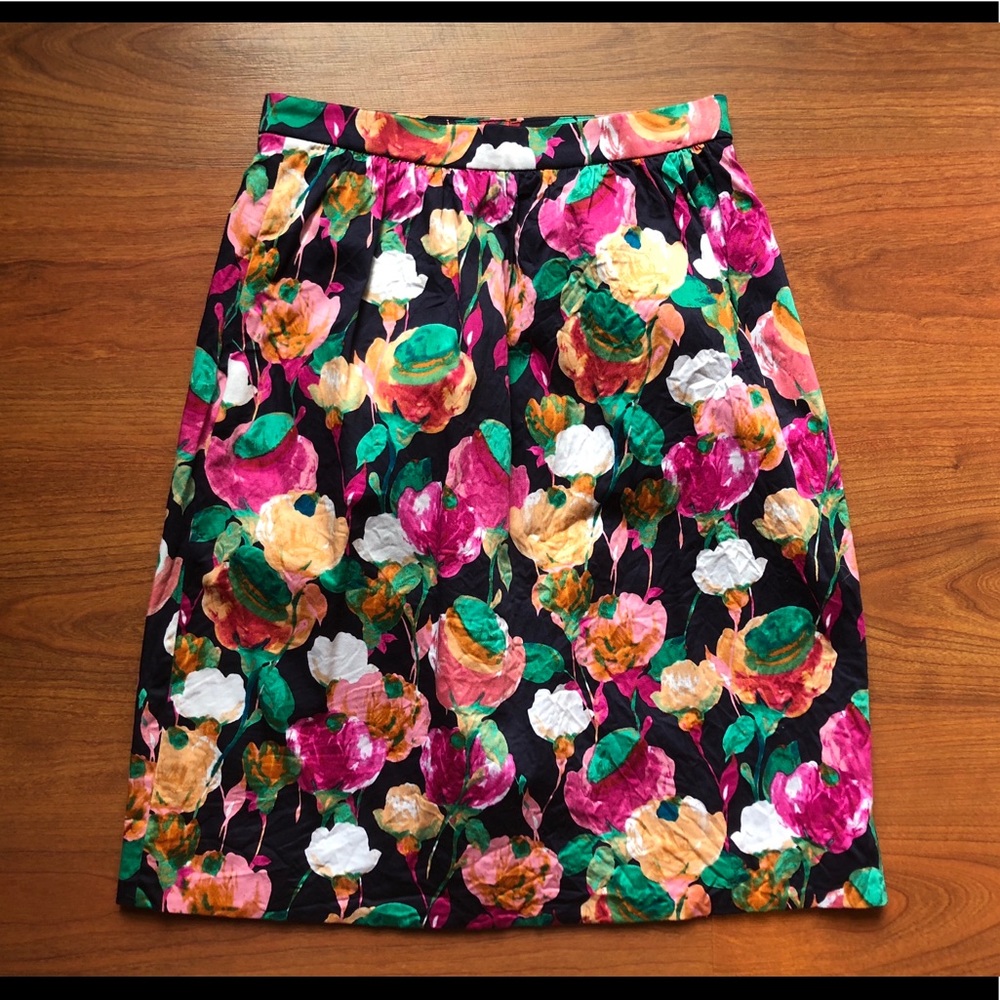 J. Crew Floral A-Line Skirt
